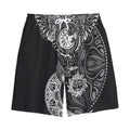 Spiritual Owl With Sun And Moon Print Cotton Shorts