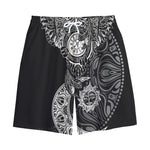 Spiritual Owl With Sun And Moon Print Cotton Shorts