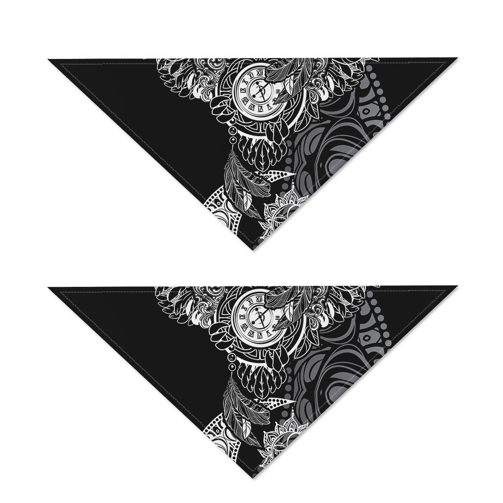 Spiritual Owl With Sun And Moon Print Dog Bandana