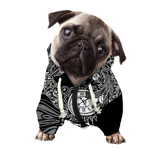 Spiritual Owl With Sun And Moon Print Dog Zip Up Hoodie