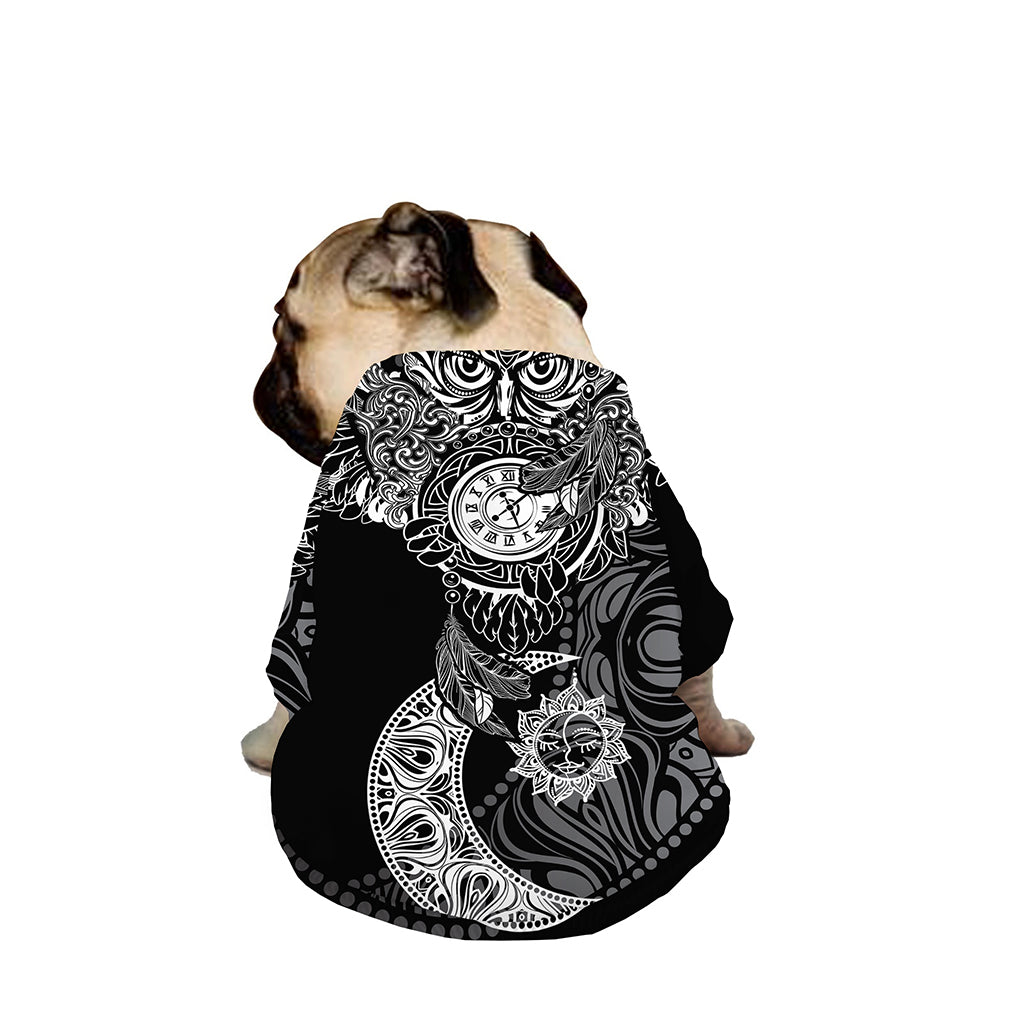 Spiritual Owl With Sun And Moon Print Dog Zip Up Jacket
