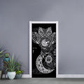 Spiritual Owl With Sun And Moon Print Door Sticker