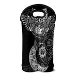 Spiritual Owl With Sun And Moon Print Double Neoprene Wine Tote