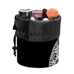 Spiritual Owl With Sun And Moon Print Drawstring Makeup Bag