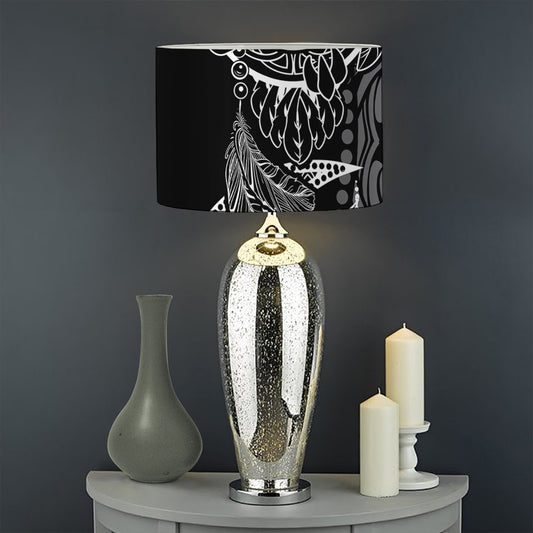 Spiritual Owl With Sun And Moon Print Drum Lamp Shade