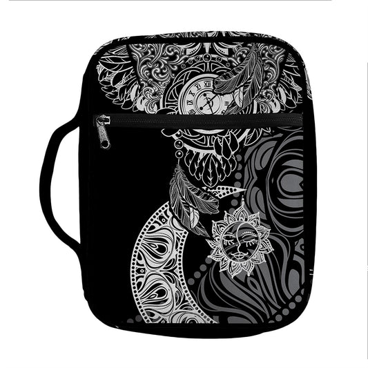 Spiritual Owl With Sun And Moon Print Front Pocket Bible Bag