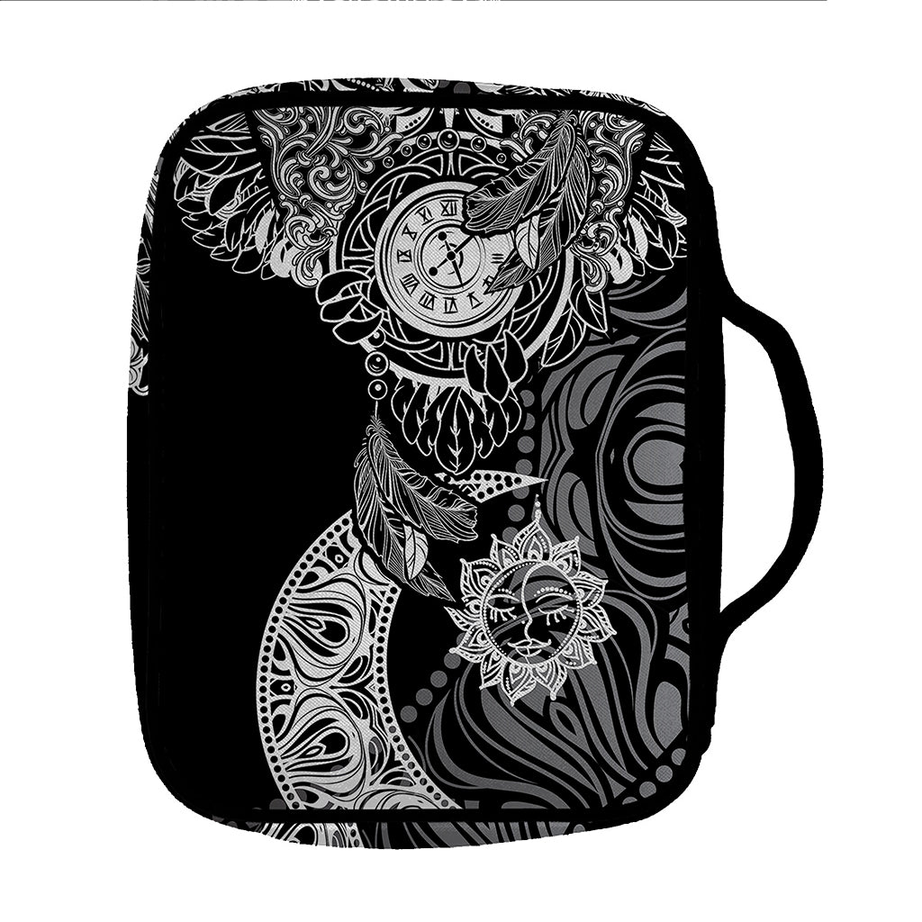 Spiritual Owl With Sun And Moon Print Front Pocket Bible Bag