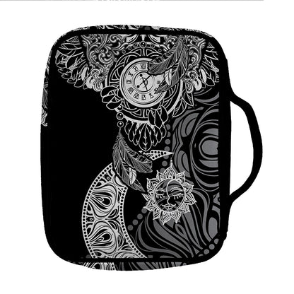 Spiritual Owl With Sun And Moon Print Front Pocket Bible Bag