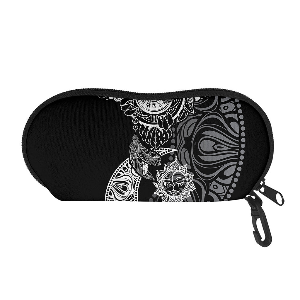 Spiritual Owl With Sun And Moon Print Glasses Case
