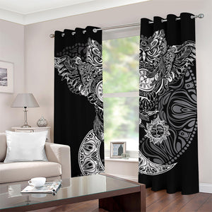 Spiritual Owl With Sun And Moon Print Grommet Curtains