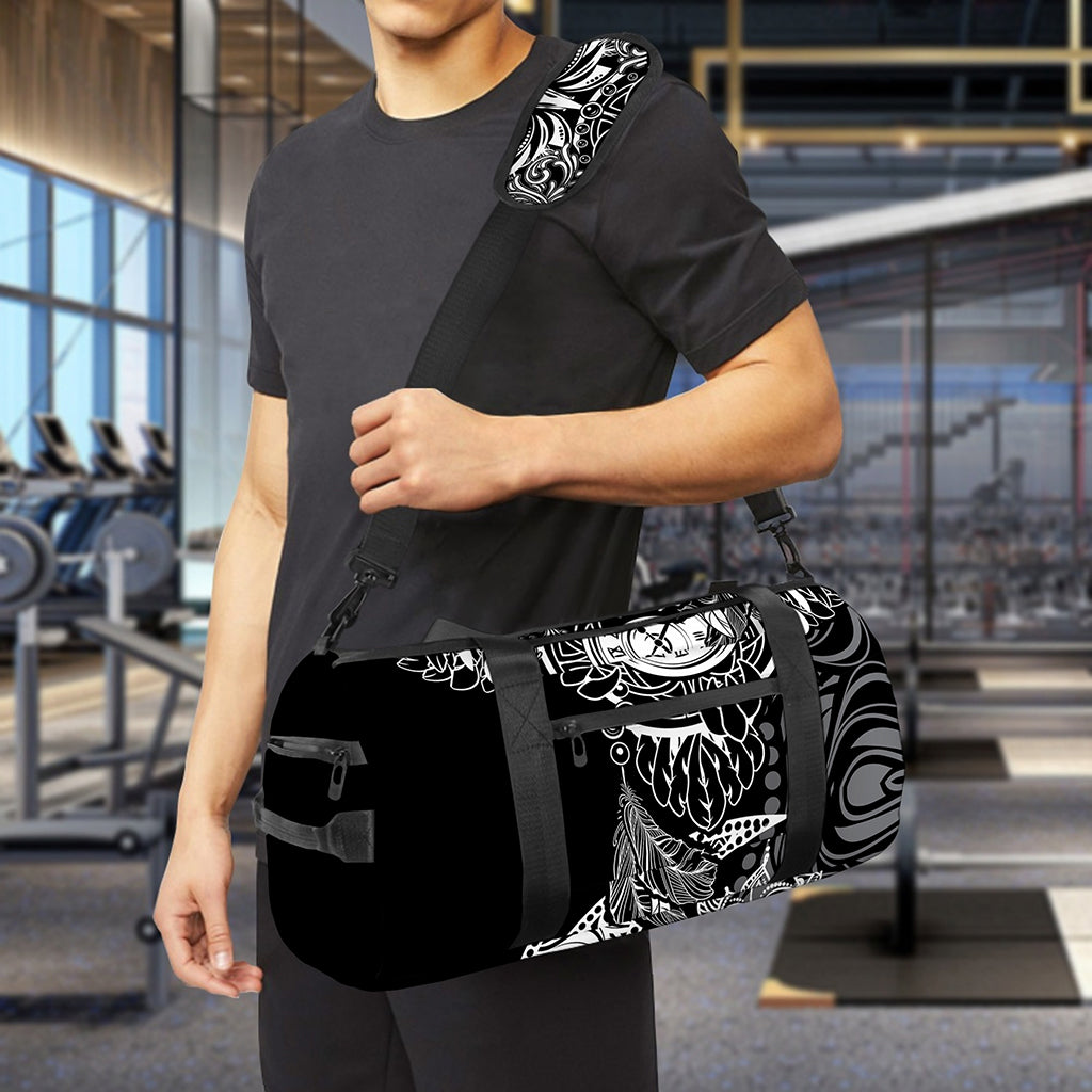 Spiritual Owl With Sun And Moon Print Gym Bag