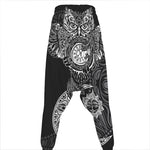 Spiritual Owl With Sun And Moon Print Hammer Pants
