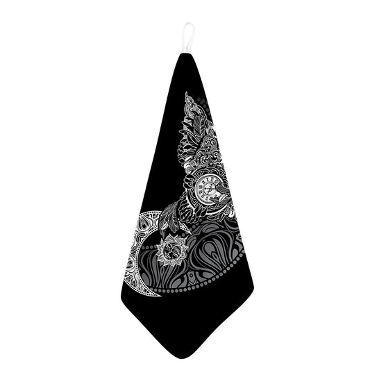 Spiritual Owl With Sun And Moon Print Hand Towel