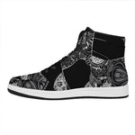 Spiritual Owl With Sun And Moon Print High Top Leather Sneakers