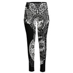 Spiritual Owl With Sun And Moon Print High-Waisted Pocket Leggings