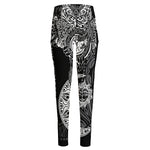 Spiritual Owl With Sun And Moon Print High-Waisted Pocket Leggings