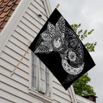 Spiritual Owl With Sun And Moon Print House Flag