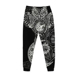 Spiritual Owl With Sun And Moon Print Jogger Pants