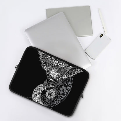 Spiritual Owl With Sun And Moon Print Laptop Sleeve