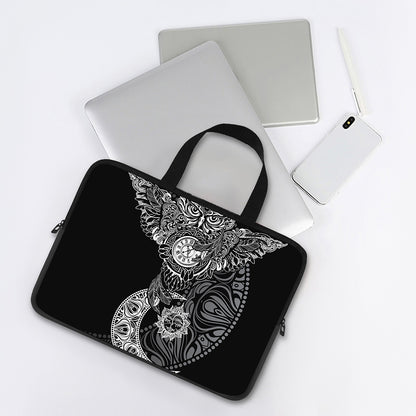 Spiritual Owl With Sun And Moon Print Laptop Sleeve With Handle