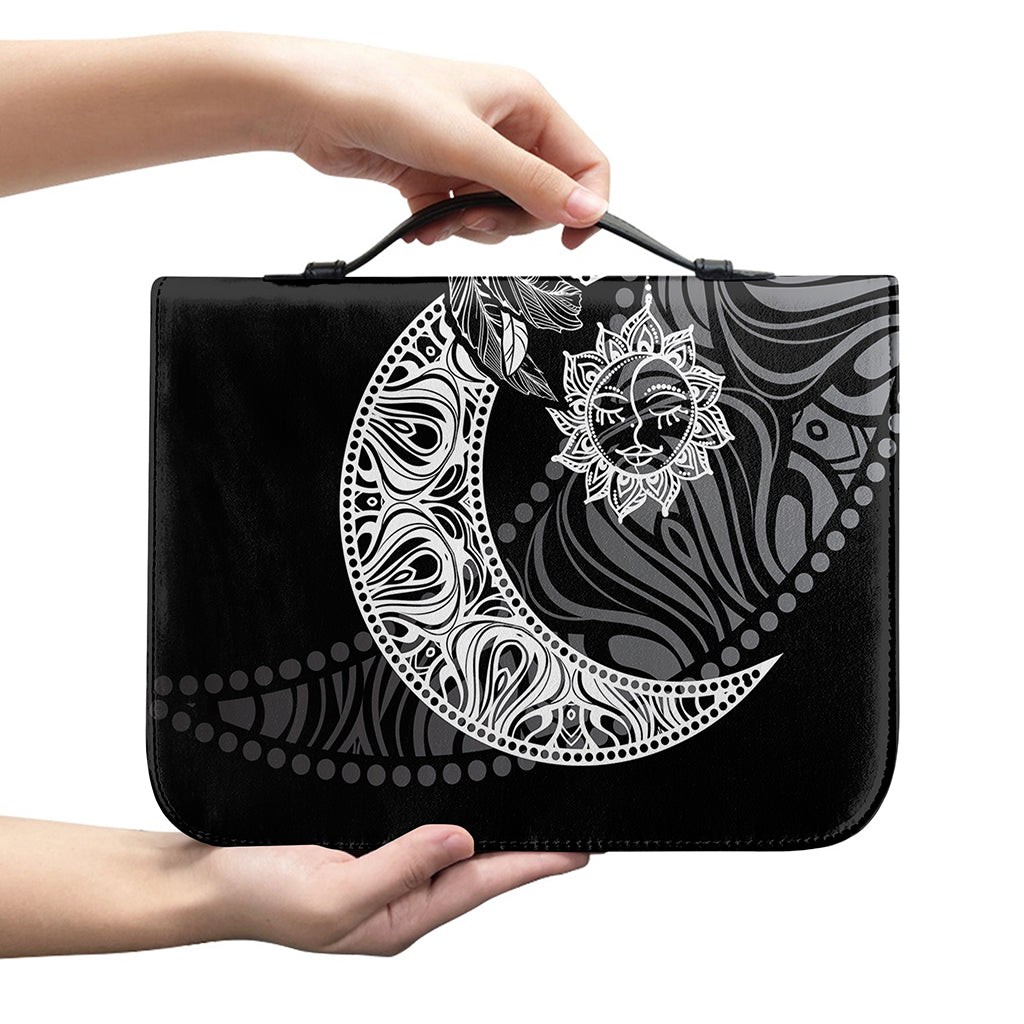 Spiritual Owl With Sun And Moon Print Leather Bible Cover