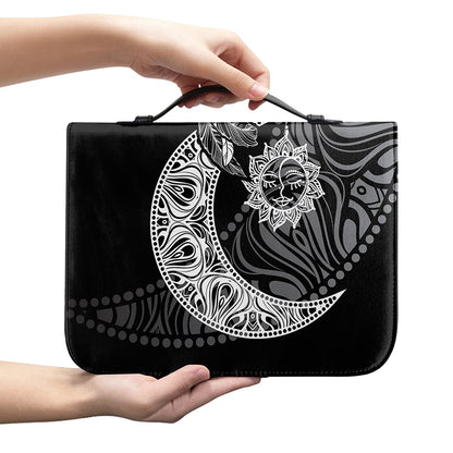 Spiritual Owl With Sun And Moon Print Leather Bible Cover