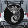 Spiritual Owl With Sun And Moon Print Leather Spare Tire Cover