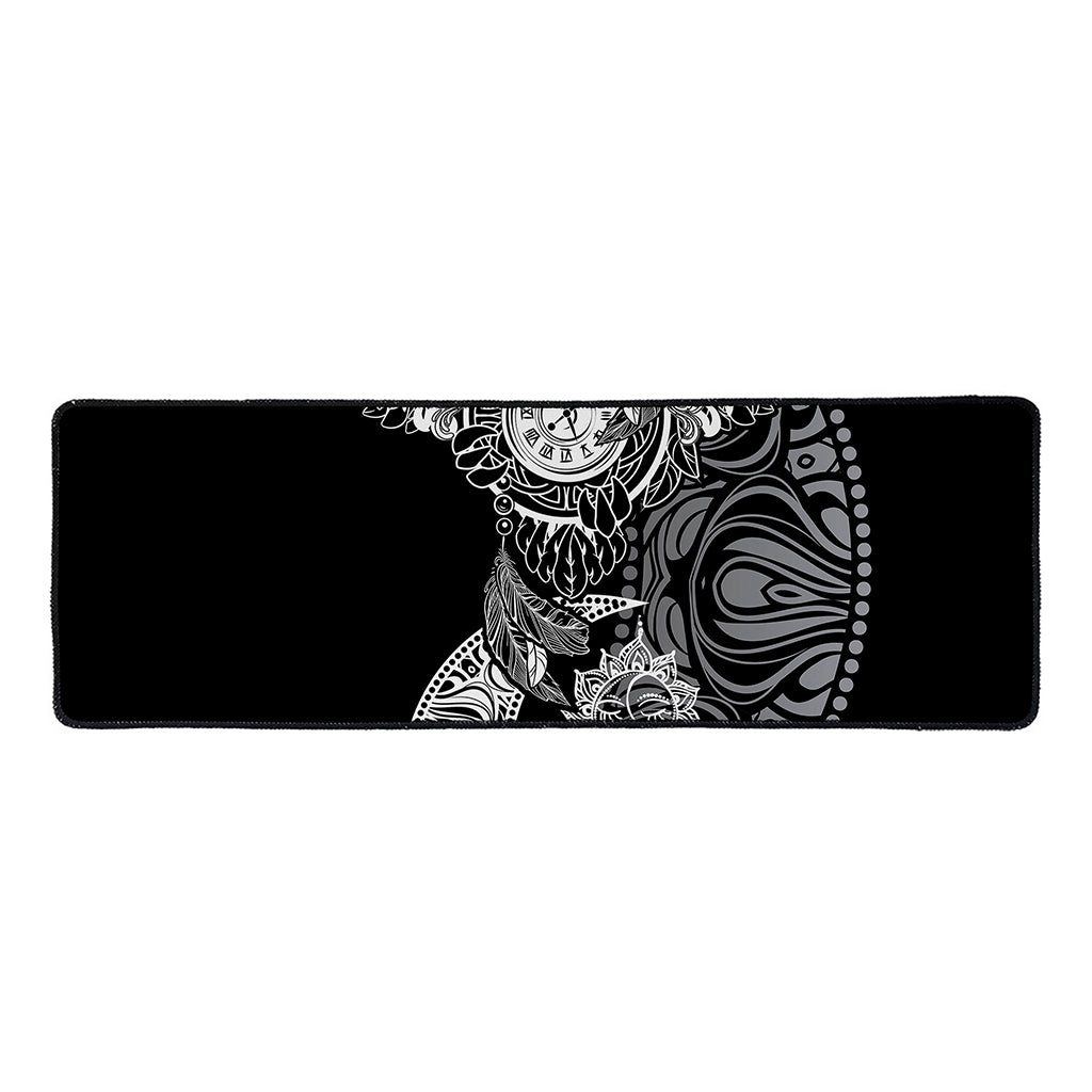 Spiritual Owl With Sun And Moon Print Long Kitchen Mat