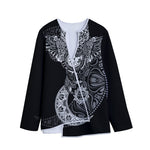 Spiritual Owl With Sun And Moon Print Long Sleeve Short Coat