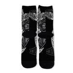 Spiritual Owl With Sun And Moon Print Long Socks