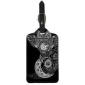 Spiritual Owl With Sun And Moon Print Luggage Tag
