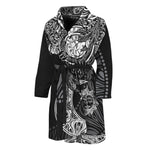 Spiritual Owl With Sun And Moon Print Men's Bathrobe
