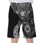 Spiritual Owl With Sun And Moon Print Men's Beach Shorts