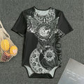 Spiritual Owl With Sun And Moon Print Men's Bodysuit