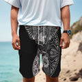 Spiritual Owl With Sun And Moon Print Men's Cargo Shorts