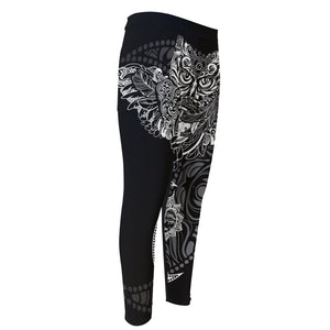 Spiritual Owl With Sun And Moon Print Men's Compression Pants