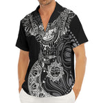 Spiritual Owl With Sun And Moon Print Men's Deep V-Neck Shirt