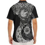Spiritual Owl With Sun And Moon Print Men's Deep V-Neck Shirt