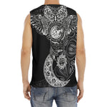 Spiritual Owl With Sun And Moon Print Men's Fitness Tank Top