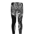 Spiritual Owl With Sun And Moon Print Men's Leggings