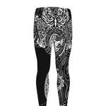 Spiritual Owl With Sun And Moon Print Men's leggings