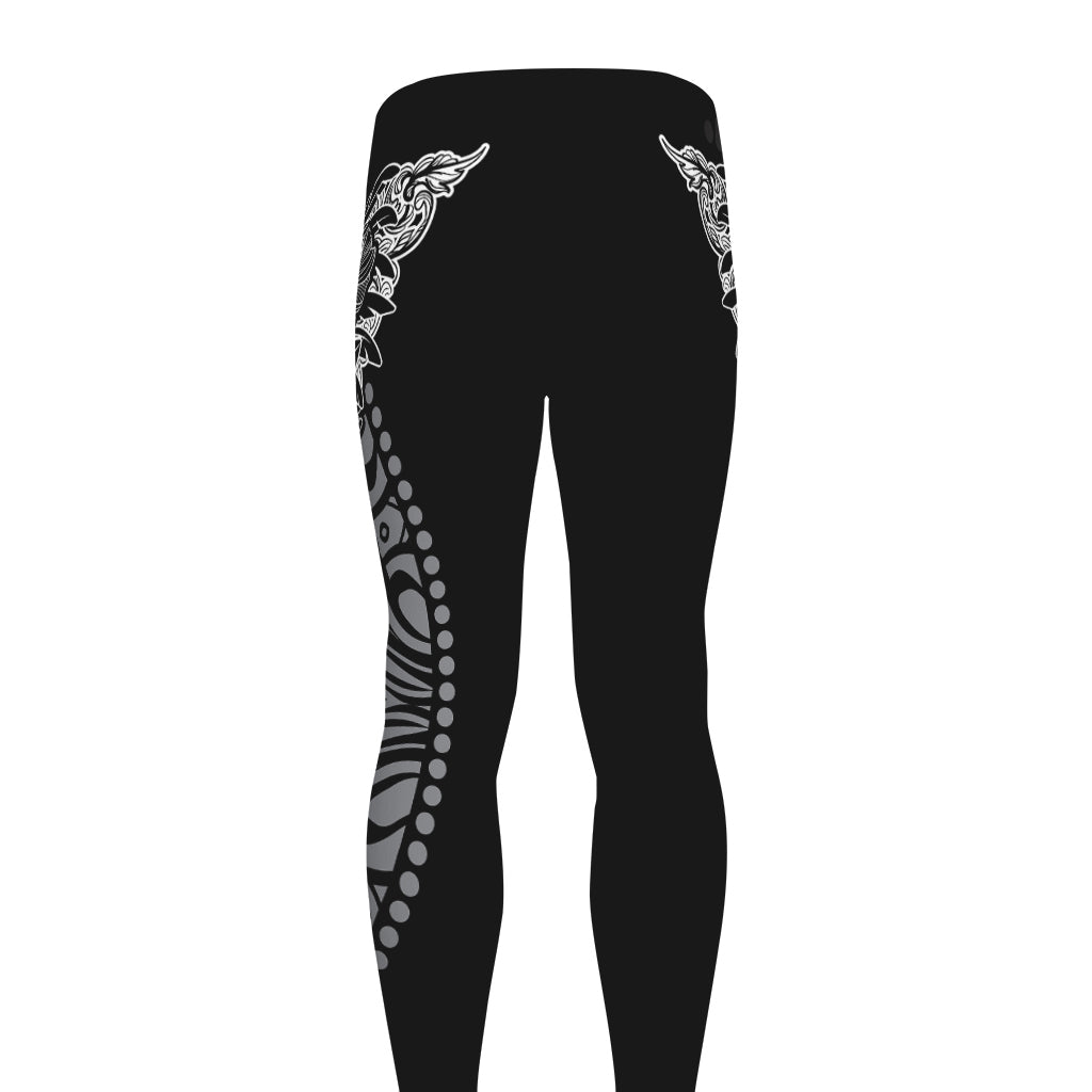 Spiritual Owl With Sun And Moon Print Men's leggings