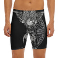 Spiritual Owl With Sun And Moon Print Men's Long Boxer Briefs