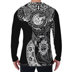 Spiritual Owl With Sun And Moon Print Men's Long Sleeve T-Shirt