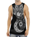 Spiritual Owl With Sun And Moon Print Men's Muscle Tank Top