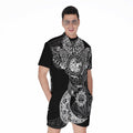 Spiritual Owl With Sun And Moon Print Men's Romper