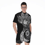 Spiritual Owl With Sun And Moon Print Men's Rompers