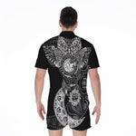 Spiritual Owl With Sun And Moon Print Men's Rompers