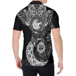 Spiritual Owl With Sun And Moon Print Men's Shirt