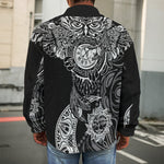 Spiritual Owl With Sun And Moon Print Men's Shirt Jacket